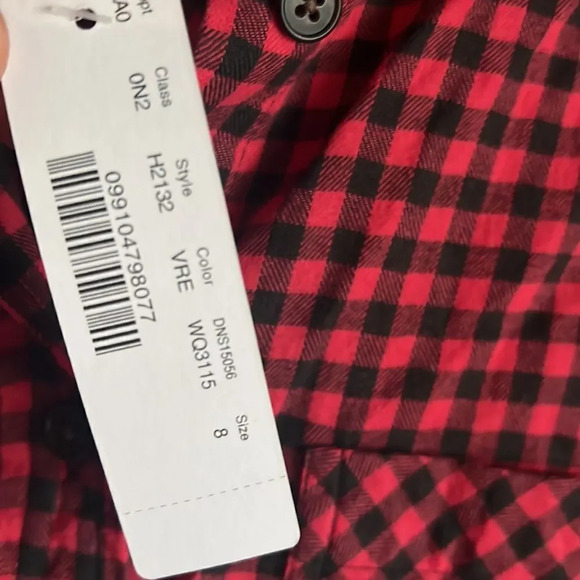 NEW J. Crew Classic button down red and black gingham - Picture 5 of 10